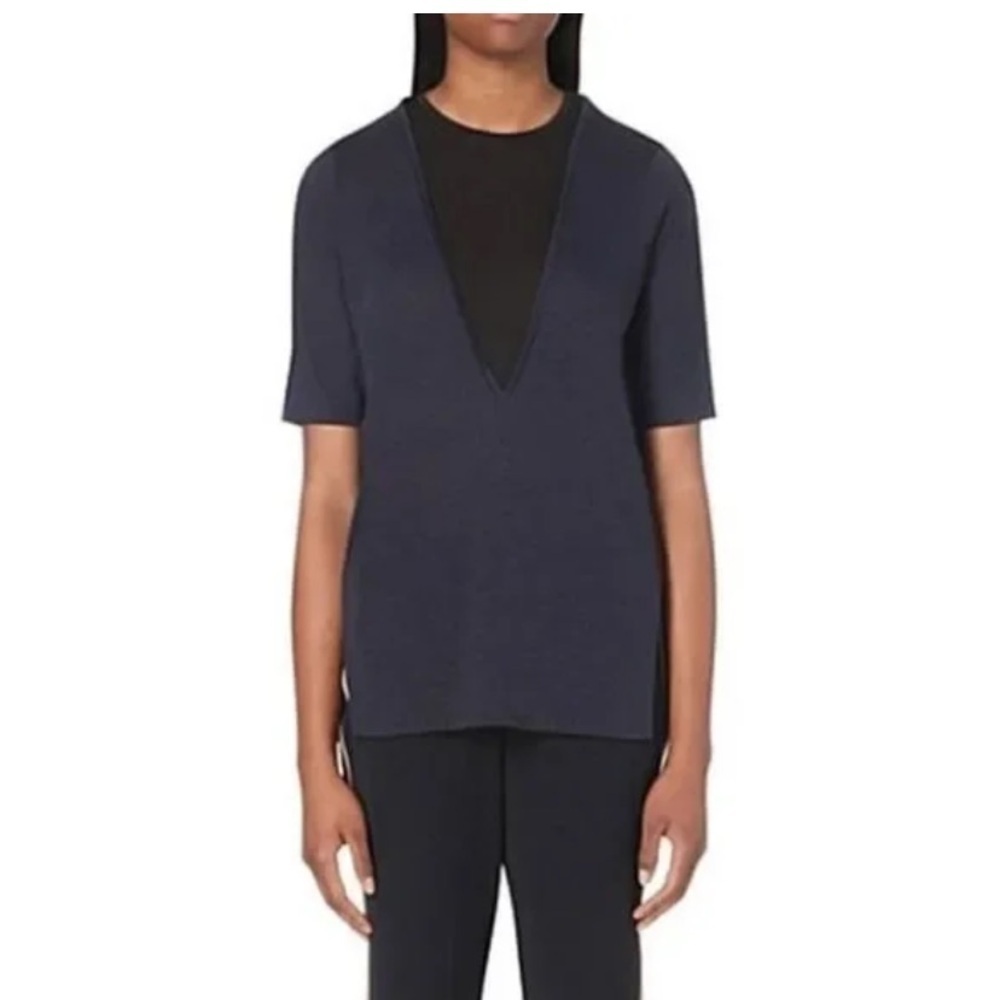 VINCE COLORBLOCK TWO TONE LAYER WOMEN TEE SIZE XS